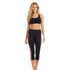 Victoria’s Secret Sport Cropped Leggings – Size XS (Black/Pink/Orange)